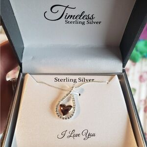 NIB Sterling Silver I Love You Heart Necklace